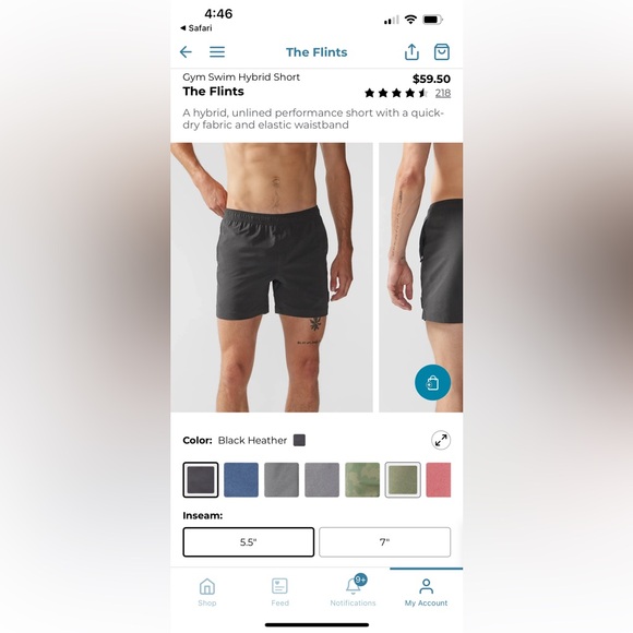 Chubbies Gym Hybrid Shorts (The Flints) 5.5 Inseam Size small - Picture 3 of 6